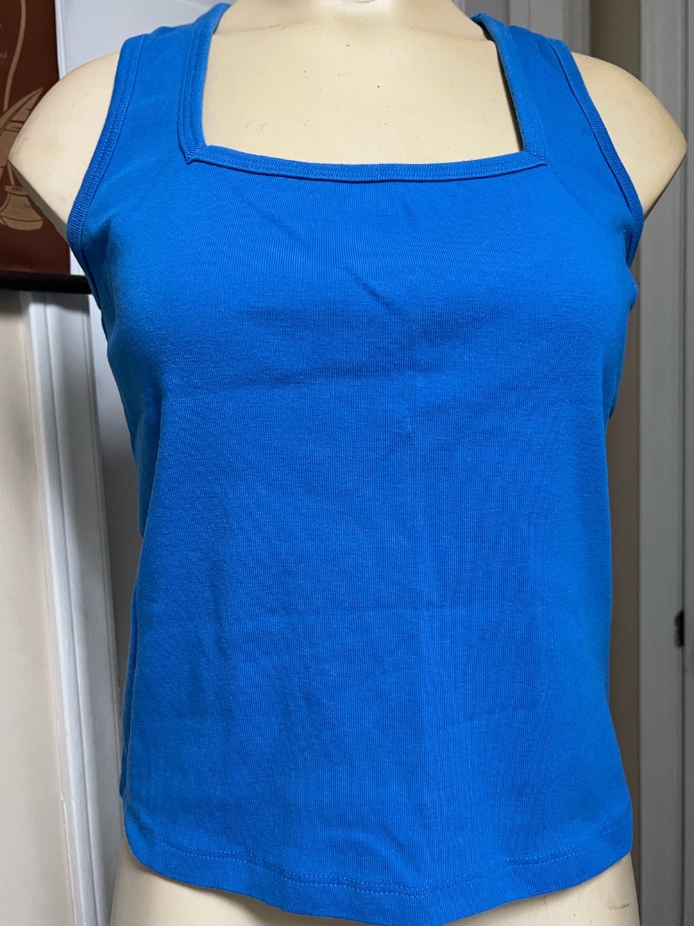 Women’s Square Neck Tank Top - Blue - Picture 1 of 7